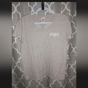 PINK by Victoria's Secret Basic V-Neck Tee Shirt T-shirt Top Size XS Oversized